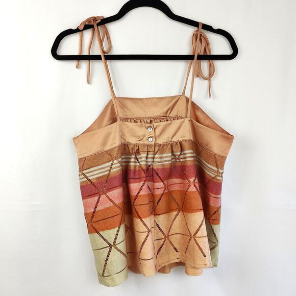 Anthropologie ♡ Akemi + Kin ♡ Edda Abstract Geometric Tie Tank Top - Size Small - Picture 4 of 7